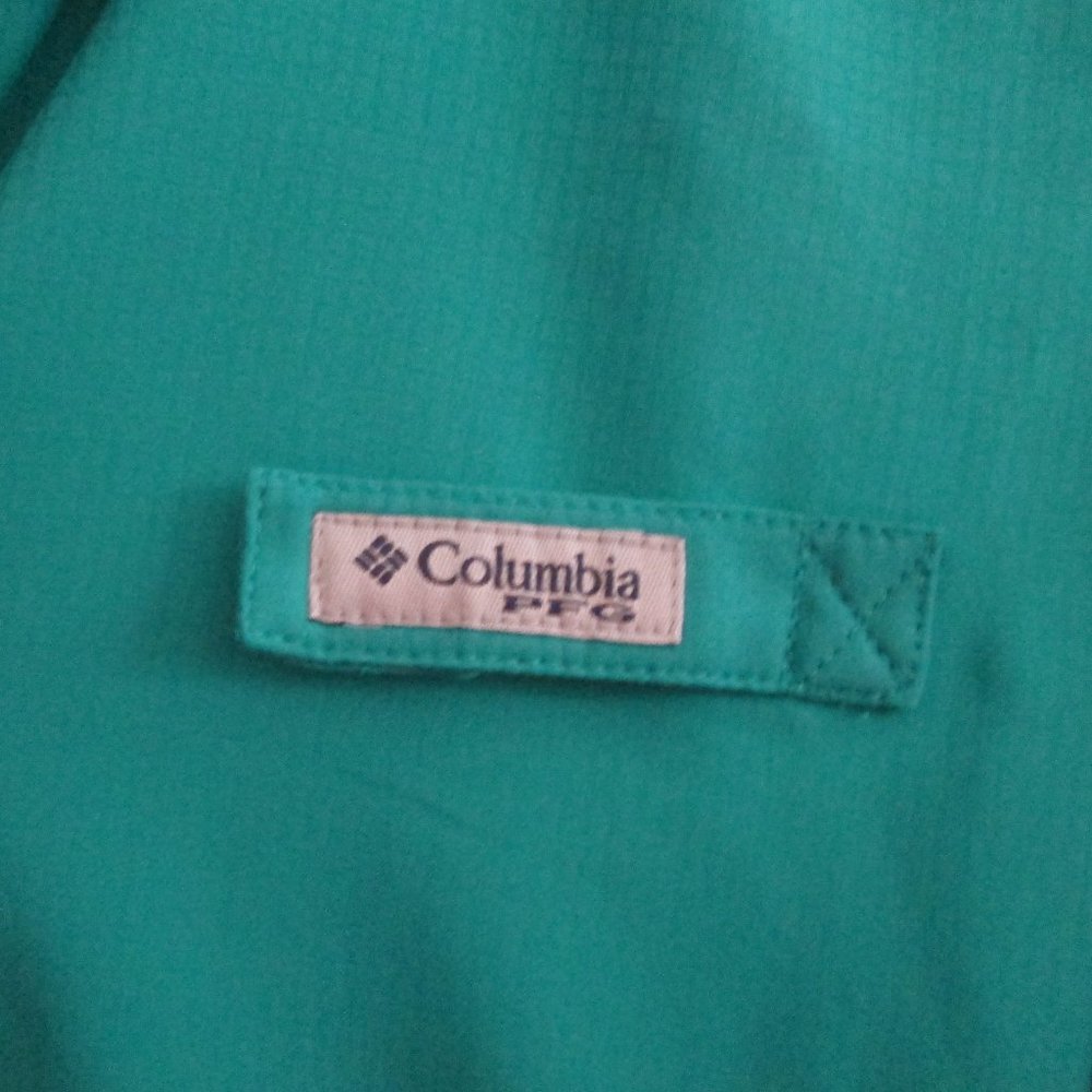 Columbia Womens PFG Sun Protection Green Pleated Long Sleeve Shirt Size … - Picture 7 of 10